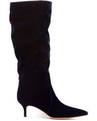 Gianvito Rossi Slouchy 55 Velvet Boots - Blue