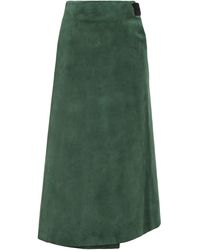 Albus Lumen Lima Suede Wrap Skirt - Green