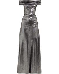 Maria Lucia Hohan Reem Metallic Jersey Off-the-shoulder Maxi Dress