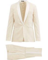 Paul Smith Costume deux-pièces en velours et satin coupe Soho - Blanc