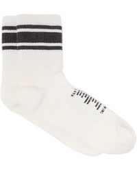 Satisfy Logo-print Striped Wool-blend Socks - White