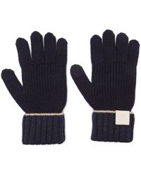 Loewe Anagram-patch Wool Gloves - Blue