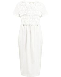 Comme des Garçons Ruffled Broderie Anglaise Cotton-poplin Dress - White