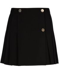Bottega Veneta Pleated Wool-gabardine Mini Skirt - Black
