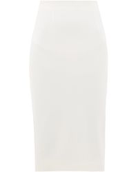 Alexander McQueen High-rise Grain-de-poudre Wool Pencil Skirt - White
