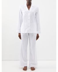 Derek Rose Kate Polka Dot-pattern Cotton Pyjama Set in White Womens Clothing Nightwear and sleepwear Pyjamas 