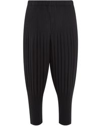 Homme Plissé Issey Miyake Technical-pleated Tapered Trousers - Black