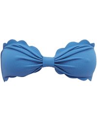 Marysia Swim Haut De Bikini Bandeau En Crêpe Stretch À Festons Antibes - Bleu