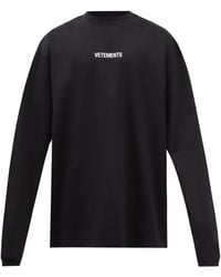 Vetements Logo-print Cotton-jersey T-shirt - Black
