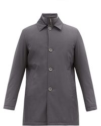 Herno Caban en gabardine à boutonnage simple - Gris
