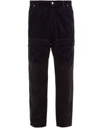 Jacquemus Corduroy-panelled Straight-leg Jeans - Blue