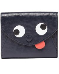 Anya Hindmarch Zany Mini Tri-fold Leather Wallet - Blue