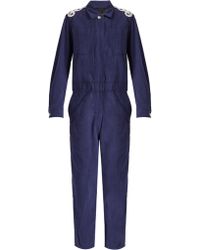 Burberry Pattern Jumpsuit | lyst burberry appliqu 233 d cotton artist overalls in blue Burberry Pattern Jumpsuit | lyst burberry appliqu 233 d cotton artist overalls in blue