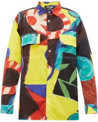 Jacquemus Felix Abstract-print Cotton-corduroy Shirt - Multicolour
