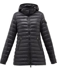 Moncler Menthe Quilted Down Hooded Jacket - Black