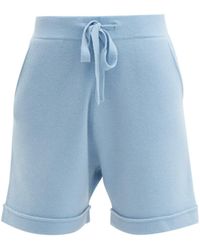 Allude Drawstring Cashmere Shorts - Blue
