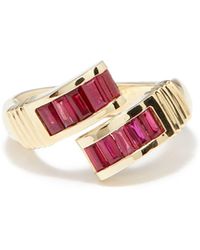 Retrouvai Wrap Ruby & 14kt Gold Ring - Red