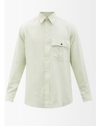 L.E.J Flap-pocket Silk Shirt - Green
