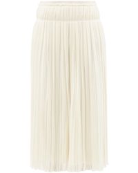 Chloé High-rise Pleated Wool Midi Skirt - White