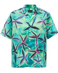 Louisa Ballou Starfish-print Short-sleeved Cotton Shirt - Green