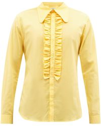 Molly Goddard Matthew Frilled Cotton Shirt - Yellow