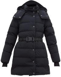 Burberry Eppingham Logo-patch Quilted-shell Coat - Black