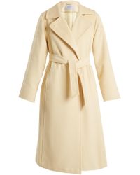 Max Mara Soldato Drap Pure Camel Long Coat - Yellow