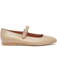 Le Monde Beryl Kiss Leather Mary Jane Flats - Brown