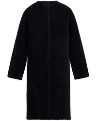 Raey Long-line Reversible Shearling Coat - Black