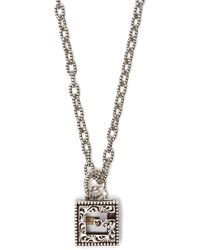 Gucci G-motif Sterling-silver Necklace - Metallic