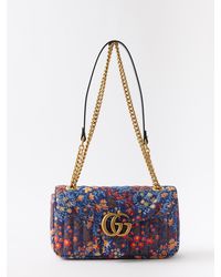 Gucci X Ken Scott Floral Print GG Marmont Mini Shoulder Bag in