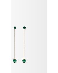 Mateo Ball Drop Malachite & 14kt Gold Earrings - White
