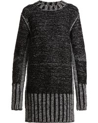MM6 by Maison Martin Margiela Robe pull en maille épaisse métallisée - Noir