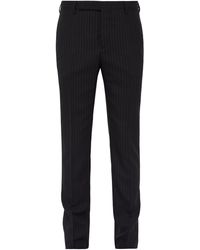 Saint Laurent Jacquard-striped Slim-fit Tuxedo Trousers - Black