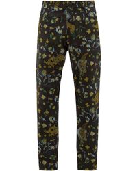 Martine Rose Dragon And Floral Satin-jacquard Trousers - Multicolour