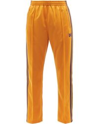 Needles Narrow Striped-jersey Track Pants - Yellow