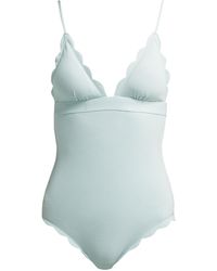 Marysia Swim Santa Clara Scallop-edged Swimsuit - Blue