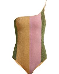 Oséree Lumière Asymmetric Metallic Swimsuit - Multicolour