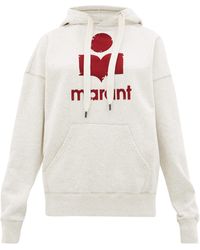 Étoile Isabel Marant Mansel Flocked-logo Cotton-blend Hooded Sweatshirt - Gray