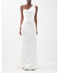 Vivienne Westwood Minerva Asymmetric Silk-satin Gown - White