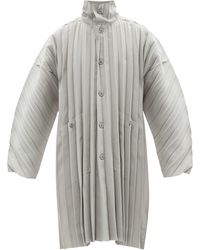 Homme Plissé Issey Miyake Technical-pleated Trench Coat - Gray