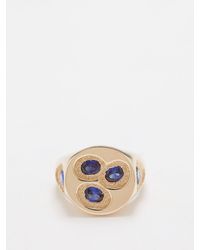 Bleue Burnham Chloroplast Sapphire & 9kt Gold Ring - White
