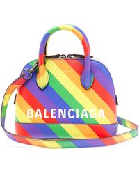 Balenciaga Ville Xxxs Rainbow-stripe Leather Cross-body Bag - Multicolour