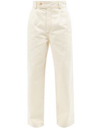Wales Bonner Kwaku Leather-patch Denim Jeans - White