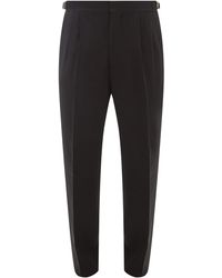 Umit Benan + Side-stripe Wool-blend Pants - Black
