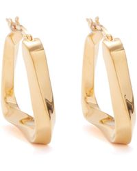 Bottega Veneta Triangle 18kt Gold-plated Silver Hoop Earrings - Metallic