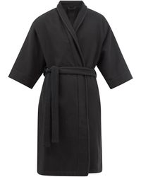 Fear Of God Cropped-sleeve Cotton-waffle Robe - Black