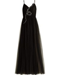 Valentino Snake-embellished Tulle Gown - Black