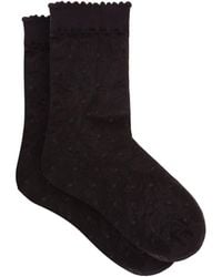 FALKE Polka-dot Mesh Ankle Socks - Black