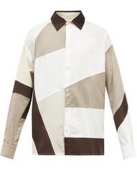Ahluwalia Calypso Paneled Cotton-blend Shirt - White